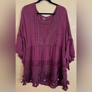 Avanti Women's Plum Lace Tunic.